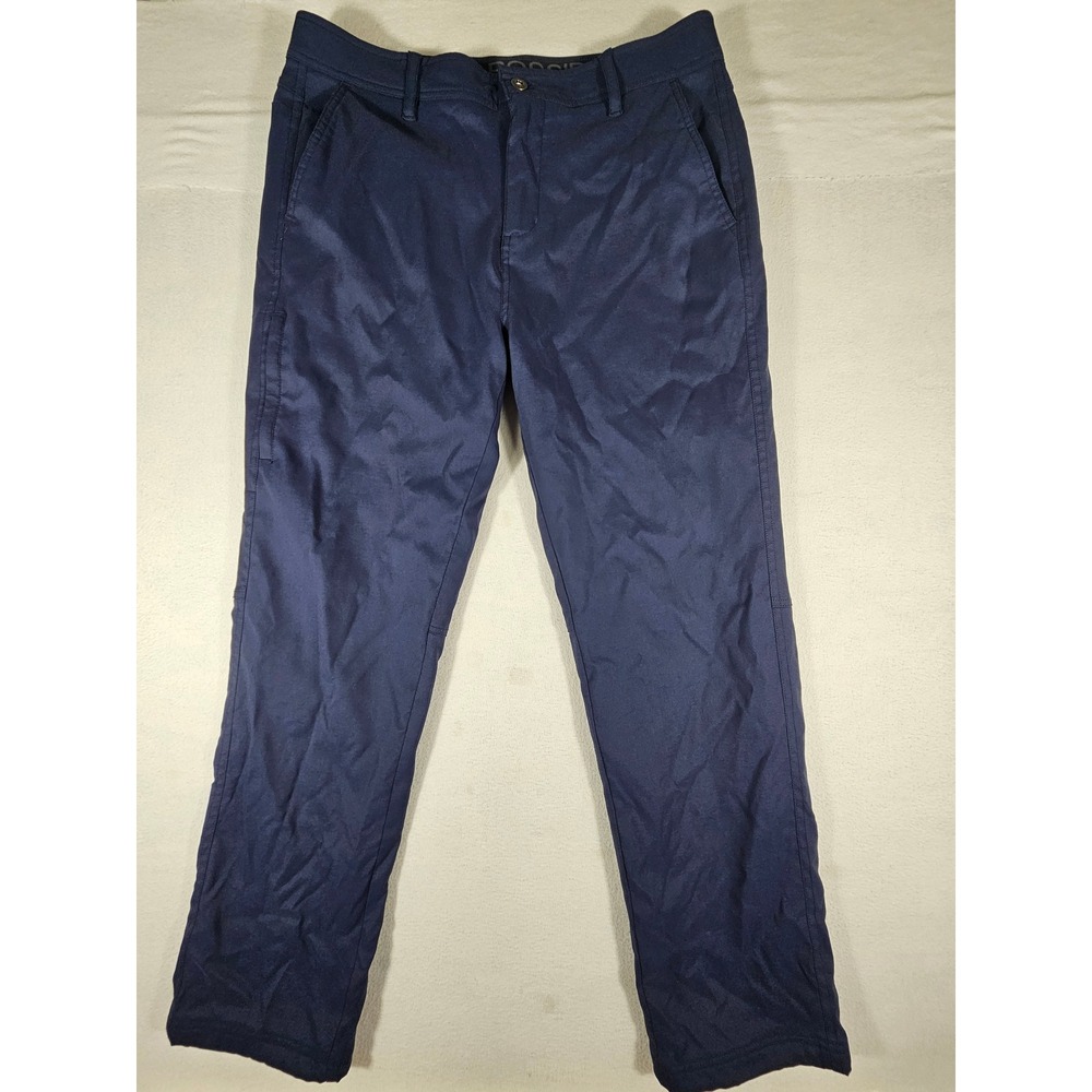 Gerry Mens Lined Hiking Pants 34x32 Navy Blue Stretch Fleece Lined Cargo 1426184